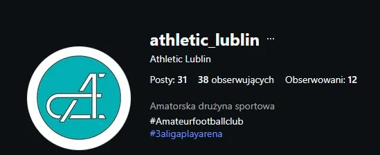 Profil klubu Athletic Lublin na Instagramie